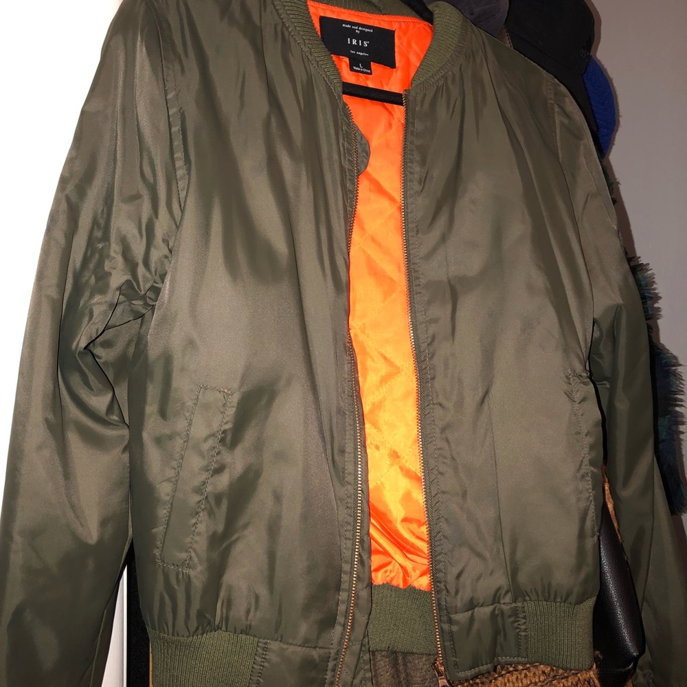 Olive bomber jacket